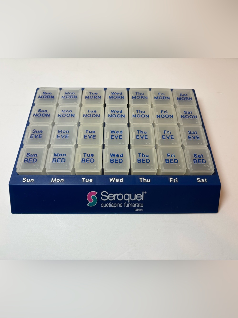Seroquel Pill Organizer Case Weekly 4X Day